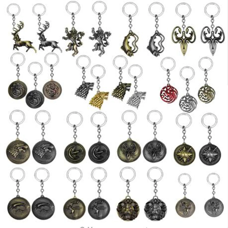 42 Styles Game of Thrones Keychains House Stark Wolf Key chains A Song Of Ice And Fire Targaryen Dragon Keyring Souvenirs Gift
42 Styles Game of Thrones Keychains House Stark Wolf Key chains A Song Of Ice And Fire Targaryen Dragon Keyring Souvenirs Gift
