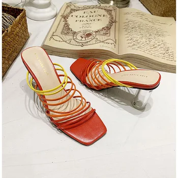 Fashion Rainbow Sandals Summer Crystal Heel Women Slippers Square Toe Sexy Ladies Slides Mules Sandals Woman 2019
Fashion Rainbow Sandals Summer Crystal Heel Women Slippers Square Toe Sexy Ladies Slides Mules Sandals Woman 2019