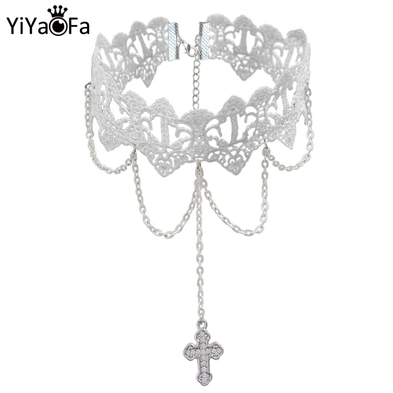 YiYaoFa Vintage White Lace Necklace Cross Pendant Choker Necklace for Women Accessories Gothic Lady Party Jewelry Collar GN-72
YiYaoFa Vintage White Lace Necklace Cross Pendant Choker Necklace for Women Accessories Gothic Lady Party Jewelry Collar GN-72