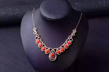 Natural Red Coral Necklace Natural Gemstone Pendant Necklace 925 sliver women Luxury water droplets engagement fine Jewelry
Natural Red Coral Necklace Natural Gemstone Pendant Necklace 925 sliver women Luxury water droplets engagement fine Jewelry