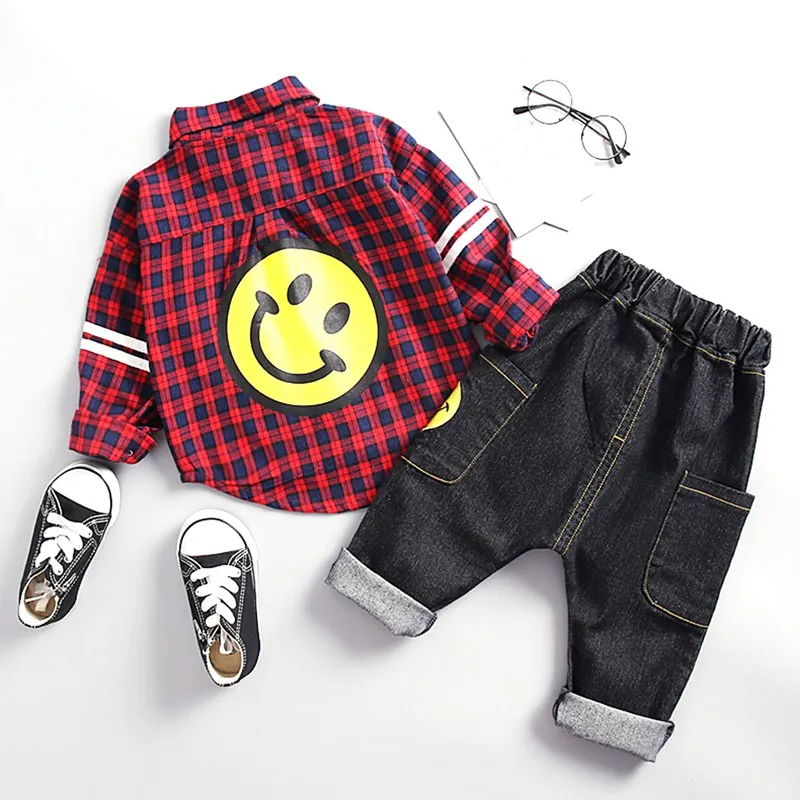 Fashion Baby Boy Clothes Set Plaid Print Long Sleeve Shirt Blouse Denim Trousers Casual Outfits Clothes
Fashion Baby Boy Clothes Set Plaid Print Long Sleeve Shirt Blouse Denim Trousers Casual Outfits Clothes