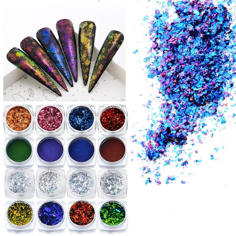 MEET ACROSS 0.2g Irregular Aluminum Nail Flakes Sequins Powder Magic Mirror Paillette Shinning Manicure Nail Powder Decorations
MEET ACROSS 0.2g Irregular Aluminum Nail Flakes Sequins Powder Magic Mirror Paillette Shinning Manicure Nail Powder Decorations