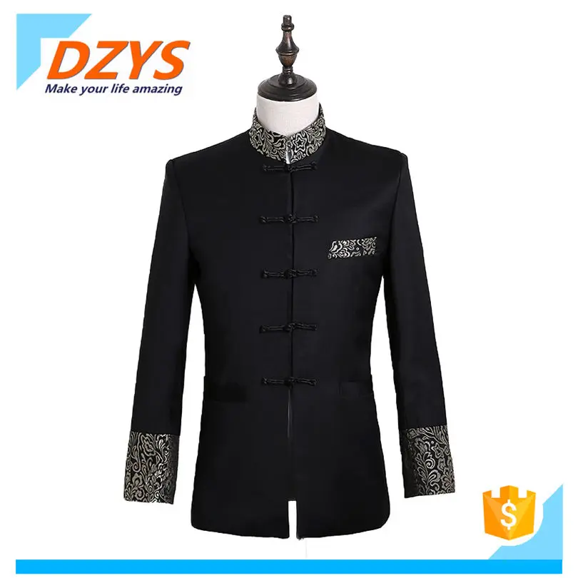 2018 DZYS-DX Black Chinese style buckle dress suit