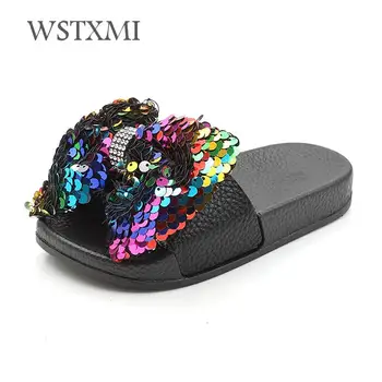 Girls Slippers Summer Sequin Bow Princess Slippers Kids Shoes Children Casual Beach Sandals Baby Indoor Home Non-slip Flip Flop
Girls Slippers Summer Sequin Bow Princess Slippers Kids Shoes Children Casual Beach Sandals Baby Indoor Home Non-slip Flip Flop