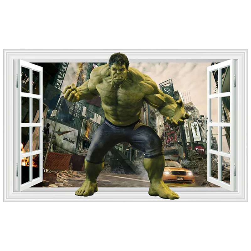Invincible Hulk fake 3d window vinyl wall stickers super heroes the Avengers poster kids room decoration marvel mural 90*60cm
Invincible Hulk fake 3d window vinyl wall stickers super heroes the Avengers poster kids room decoration marvel mural 90*60cm