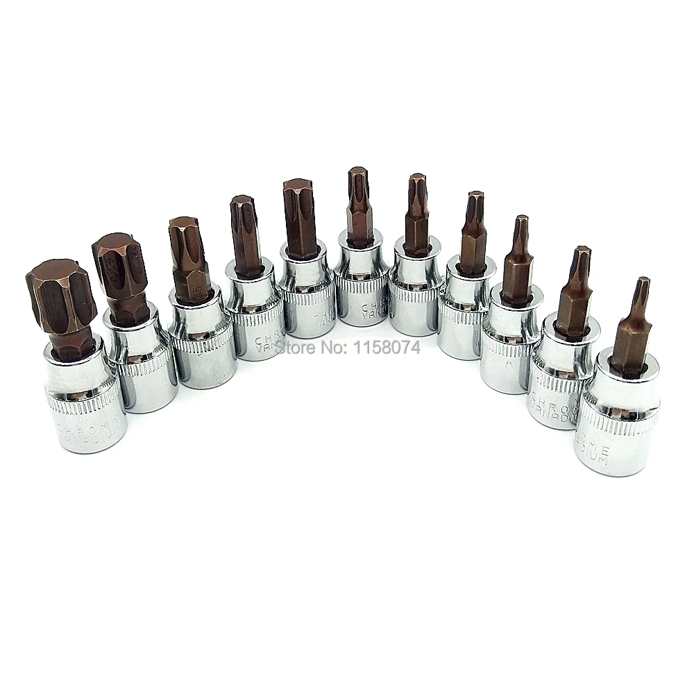 11pc 3/8" Square Impact Driver Torx Bit Socket Screwdriver Set T10 T15 T20 T25 T27 T30 T40 T45 T50 T55 T60 Torx Star Socket Bit
11pc 3/8" Square Impact Driver Torx Bit Socket Screwdriver Set T10 T15 T20 T25 T27 T30 T40 T45 T50 T55 T60 Torx Star Socket Bit