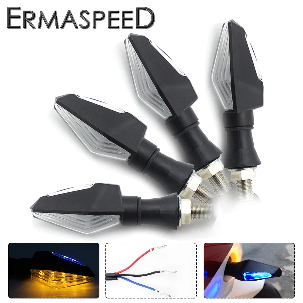 2 Pairs Motorcycle LED Turn Signal Lights with Front Amber Rear Blue Indicators Universal for Yamaha MT09 Ducati Monster 696 BMW
2 Pairs Motorcycle LED Turn Signal Lights with Front Amber Rear Blue Indicators Universal for Yamaha MT09 Ducati Monster 696 BMW