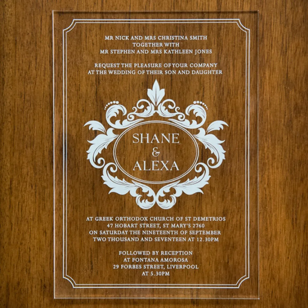 50pcs Acrylic Card Flower Wedding Invitation Card Wedding Information Menu Can do Customized printing Design
50pcs Acrylic Card Flower Wedding Invitation Card Wedding Information Menu Can do Customized printing Design