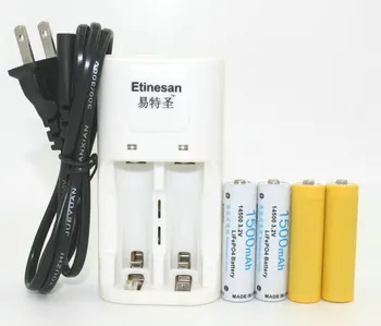 2pcs Etinesan 3.2v 1500mAh 14500 AA LiFePo4 lithium rechargeable battery with dummy +charger mouse, clock toy Flashlight, horn
2pcs Etinesan 3.2v 1500mAh 14500 AA LiFePo4 lithium rechargeable battery with dummy +charger mouse, clock toy Flashlight, horn