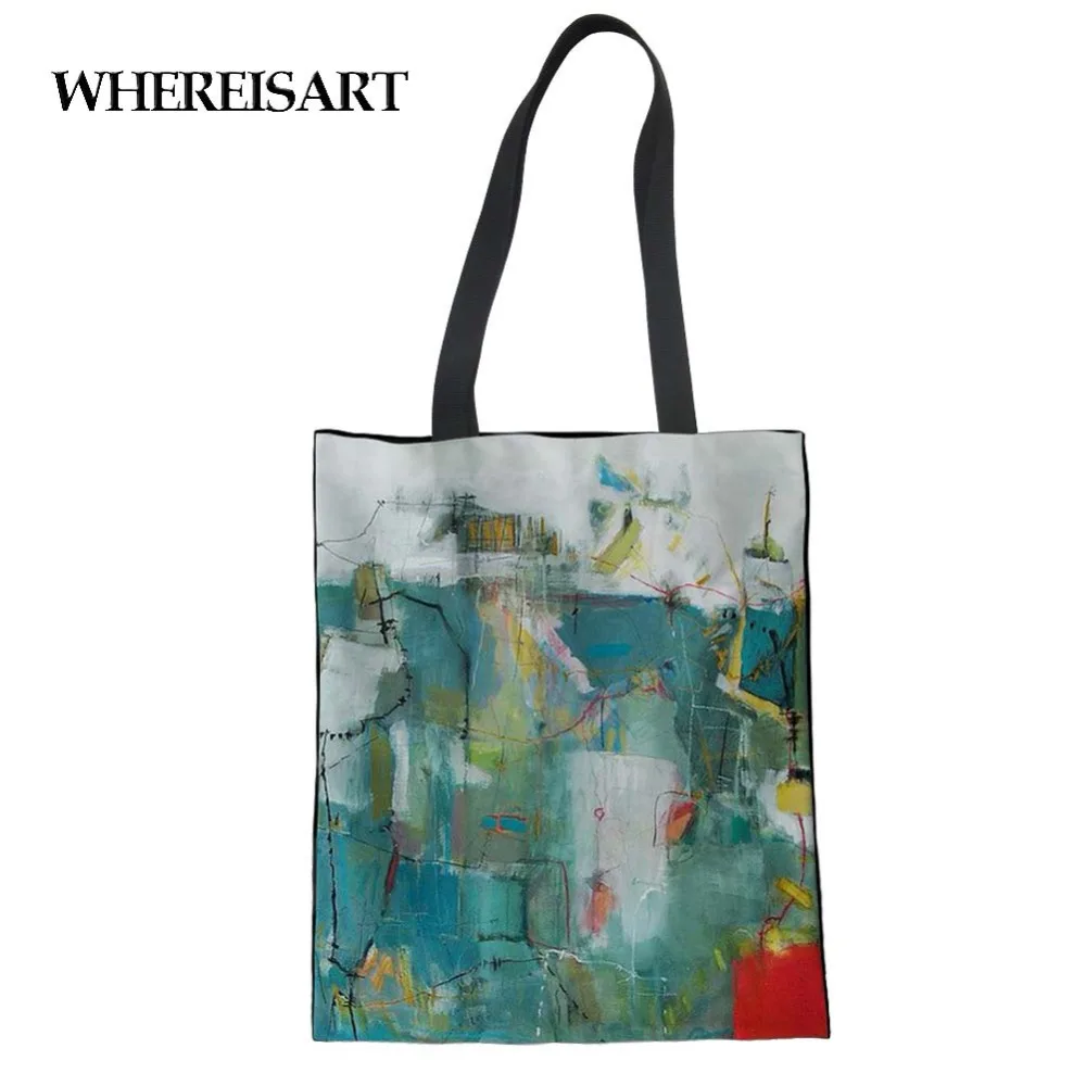 WHEREISART Tote Handbags Casual Landscape Painting Women's Shoulder Bags Eco Friendly Shopping Bags Girls Mujer Sac a Main
WHEREISART Tote Handbags Casual Landscape Painting Women's Shoulder Bags Eco Friendly Shopping Bags Girls Mujer Sac a Main