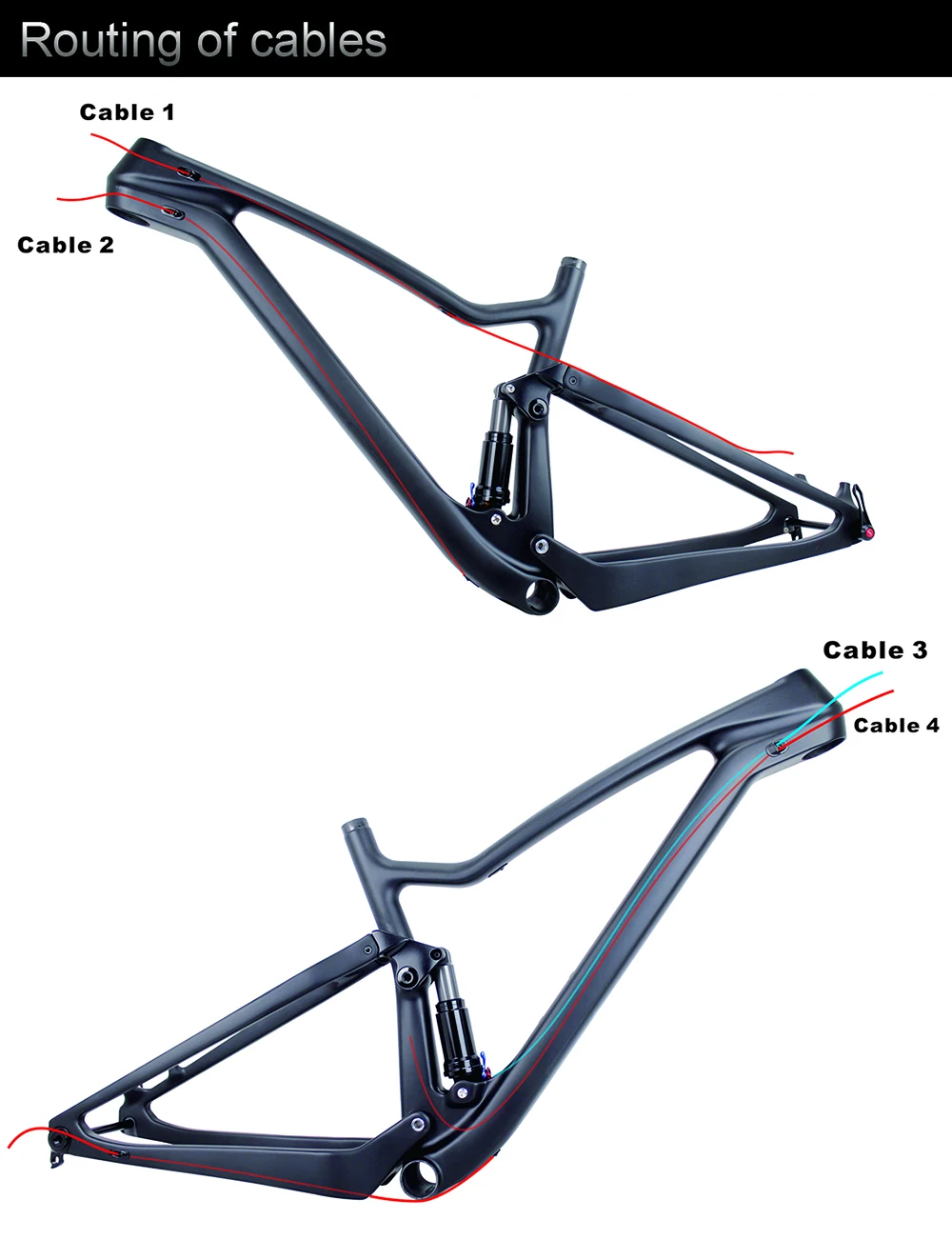 Sale Free shipping Full suspension frame 27.5er plus and 29er Boost carbon bike XC frame XS size with inner cables XS/S/M/L/XL 4