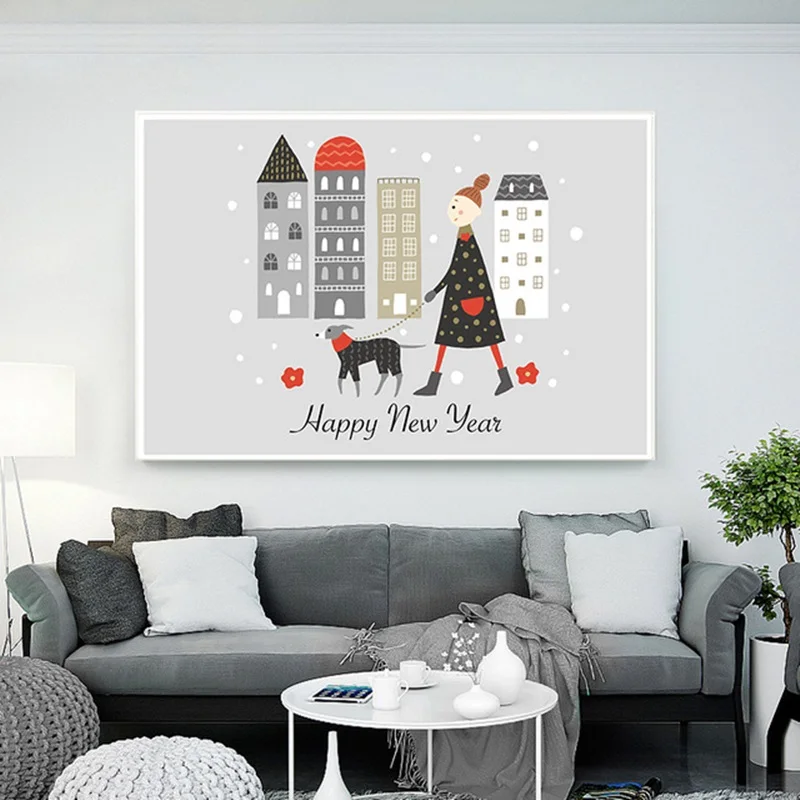 Cute Cartoon Happy New Year Girl Hyena Landscape Canvas Painting Art Abstract Posters and Prints Home Decoration Wall Pictures
Cute Cartoon Happy New Year Girl Hyena Landscape Canvas Painting Art Abstract Posters and Prints Home Decoration Wall Pictures