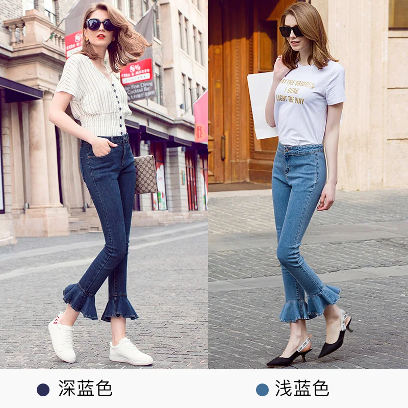 Free Shipping 2019 Ruffles New Fashion Ankle Length Jeans Pants For Women 24-30 Size Denim Female Summer Stretch Blue 3/4 Jeans
Free Shipping 2019 Ruffles New Fashion Ankle Length Jeans Pants For Women 24-30 Size Denim Female Summer Stretch Blue 3/4 Jeans