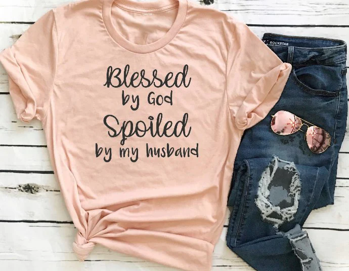 Blessed by God Spoiled by my husband t shirt Blessed wife Newlywed Anniversary slogan Wife grunge Spoiled Wife tees vintage tops
Blessed by God Spoiled by my husband t shirt Blessed wife Newlywed Anniversary slogan Wife grunge Spoiled Wife tees vintage tops