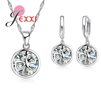 New Arrival Best Gifts Bridal Wedding Accessories 925 Sterling Silver Round Pendant Drop Necklace Earrings Jewelry Sets
New Arrival Best Gifts Bridal Wedding Accessories 925 Sterling Silver Round Pendant Drop Necklace Earrings Jewelry Sets