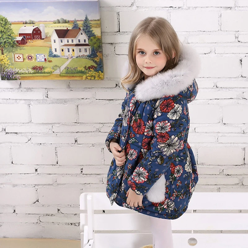 winter coat girl 2018 kids winter jacket kids down coat with hood girl parka jacket with fur hood 3-5 year