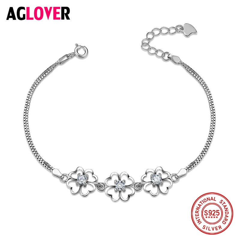 Fashion Jewelry Authentic 925 Sterling Silver Jewelry Austrian Crystal Four Leaf Clover Heart Charm Bracelets For Women Gift
Fashion Jewelry Authentic 925 Sterling Silver Jewelry Austrian Crystal Four Leaf Clover Heart Charm Bracelets For Women Gift