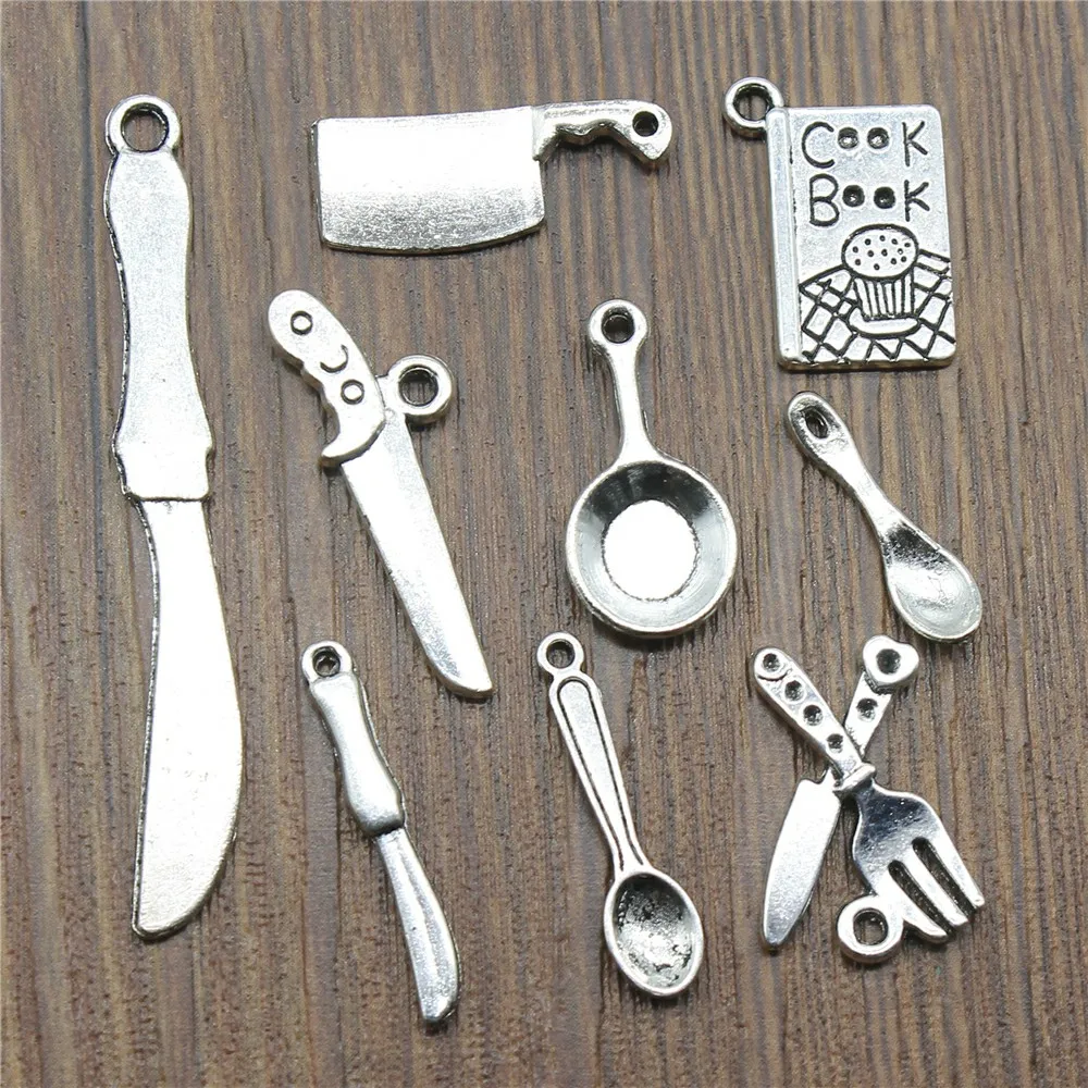 3 Piece 2039 Mix Kitchenware Charm Jewelry Diy Cook Book Charm Pan Spoon Antique Silver Color Kitchen Knife Charm
3 Piece 2039 Mix Kitchenware Charm Jewelry Diy Cook Book Charm Pan Spoon Antique Silver Color Kitchen Knife Charm