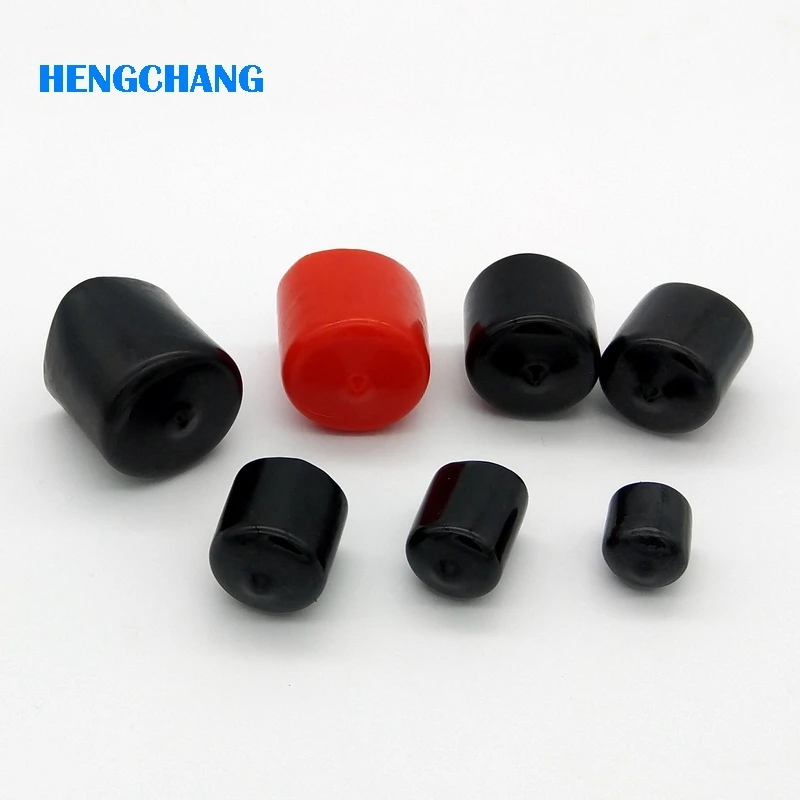 Innen Φ=16 zu 20mm Gummi Schlauch Endkappe Gewinde Schutzhülle Schwarz oder Rot 