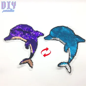 10pcs dolphins Reverse Sequins Sew On Patches for Summer T Shirt clothes Clothing Reversible Change Color Patch Applique
10pcs dolphins Reverse Sequins Sew On Patches for Summer T Shirt clothes Clothing Reversible Change Color Patch Applique