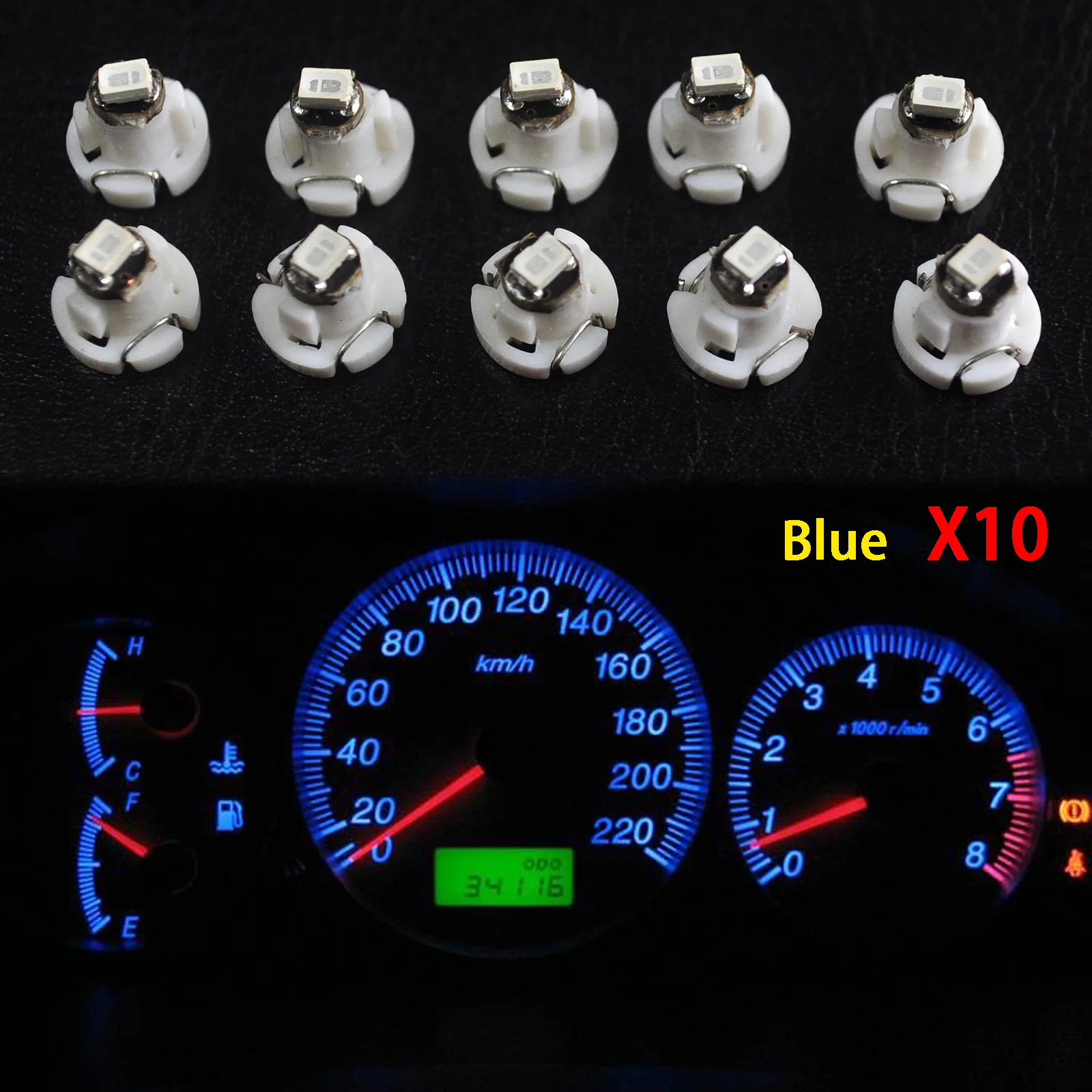 10pcs T4/T4.2 Neo Wedge LED Bulb Cluster Instrument Dash Climate Base Lights NR-shipping | Автомобили и мотоциклы