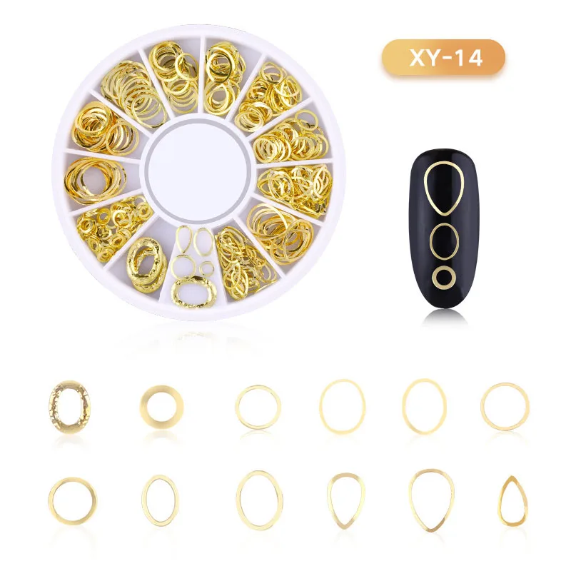 Nail Art Decoration Metal Mixed Shapes Geometry Hollow Golden 3D Tips DIY Nail Art Tools QRD88
Nail Art Decoration Metal Mixed Shapes Geometry Hollow Golden 3D Tips DIY Nail Art Tools QRD88