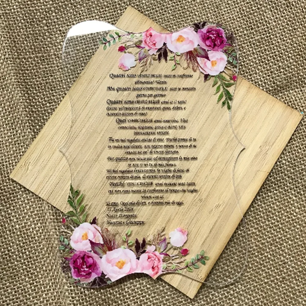 50pcs/lot Custom Print Acrylic Card Flower Wedding Invitation Card Greeting invitation Blessing card
50pcs/lot Custom Print Acrylic Card Flower Wedding Invitation Card Greeting invitation Blessing card