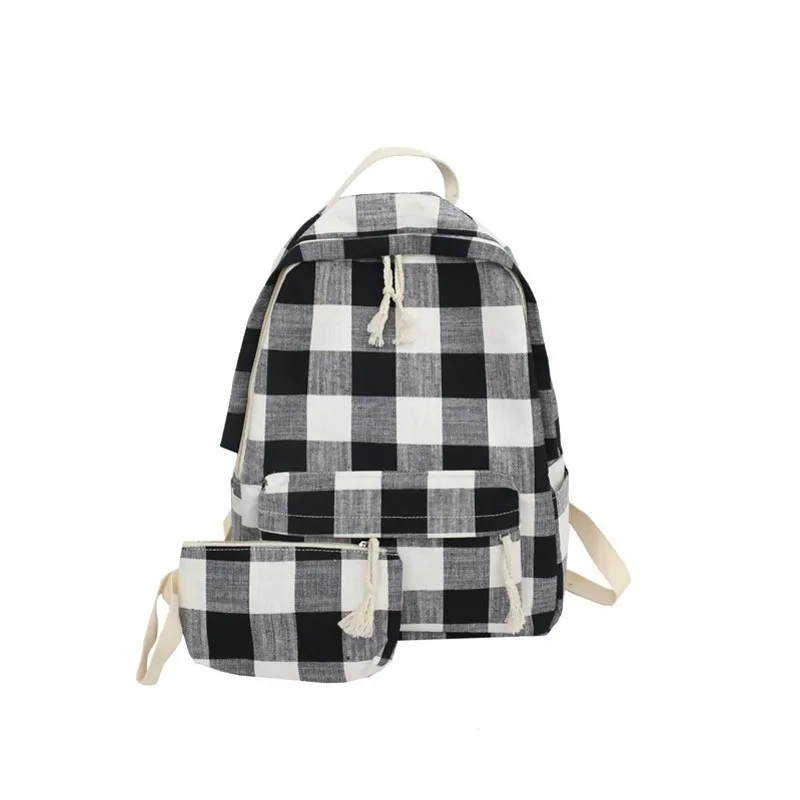 Модный Черный Красный клетчатый рюкзак для женщин Harajuku ранец Mochilas дорожная сумка