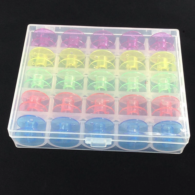 25Pcs/set Random Color Plastic Spool Bobbins for Singer Janome Common Household Sewing Machine Sewing Line Tool with Box
25Pcs/set Random Color Plastic Spool Bobbins for Singer Janome Common Household Sewing Machine Sewing Line Tool with Box