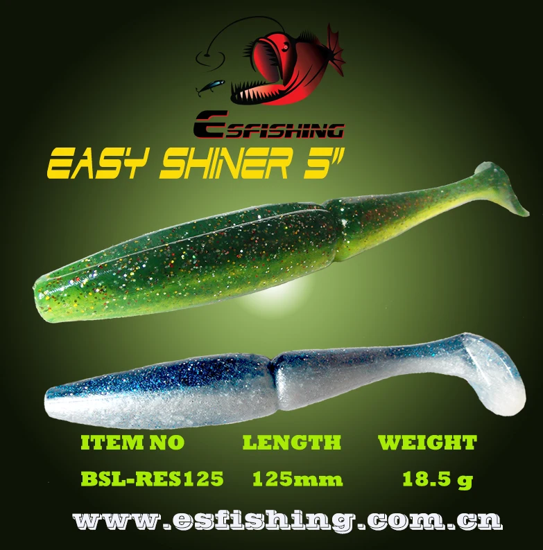 16 Colors Esfishing soft grub Easy shiner 5