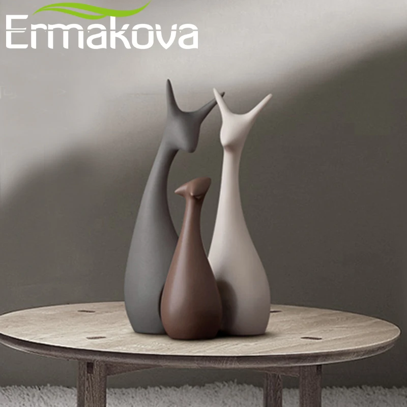 ERMAKOVA 3 Pcs Deer Family Figurines Modern Fashion Ceramic Statues Home Decoration Ornament Figures Animal Ornament
ERMAKOVA 3 Pcs Deer Family Figurines Modern Fashion Ceramic Statues Home Decoration Ornament Figures Animal Ornament