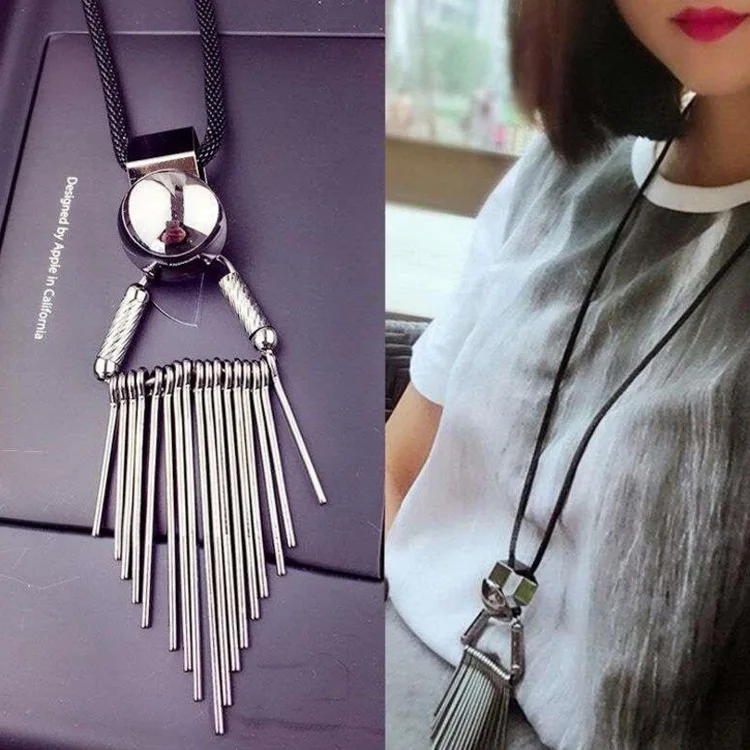 New Tassel Leather Silver Necklace For Women Long Friendship Choker Necklace Femme Neckless Bohemian Jewelry Jewlry Bar Necklace
New Tassel Leather Silver Necklace For Women Long Friendship Choker Necklace Femme Neckless Bohemian Jewelry Jewlry Bar Necklace