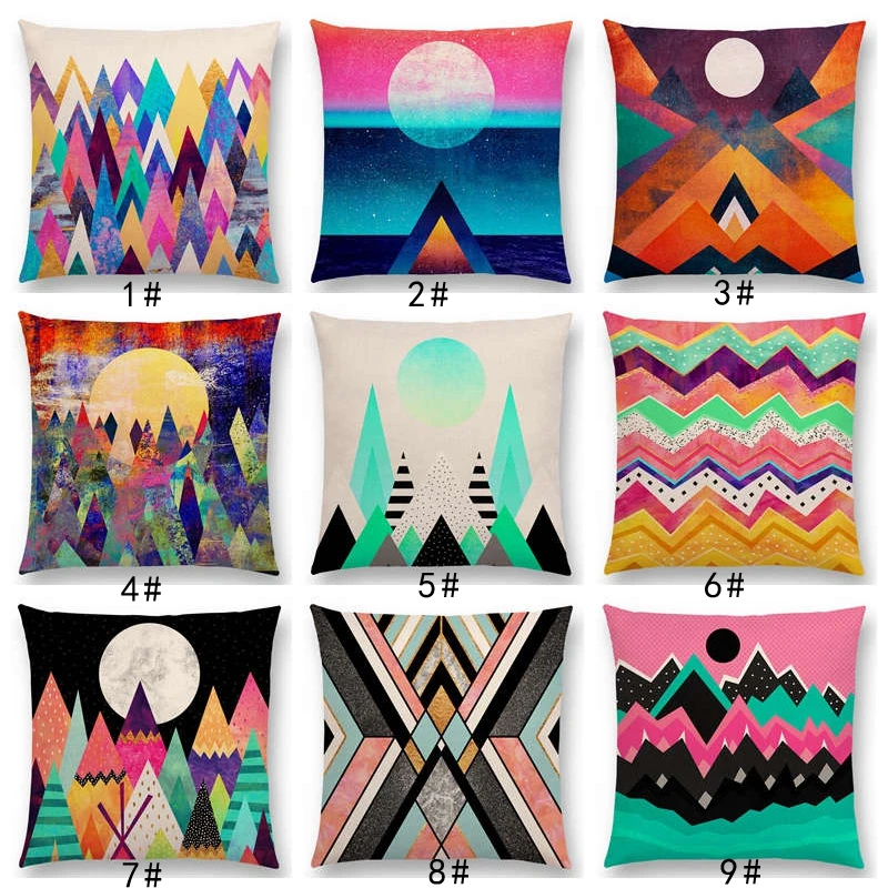 New Sunrise And Moon Dreamy Peaks Colorful Mountains World Abstract Geometric Pattern Cushion Cover Car Sofa Throw Pillow Case
New Sunrise And Moon Dreamy Peaks Colorful Mountains World Abstract Geometric Pattern Cushion Cover Car Sofa Throw Pillow Case