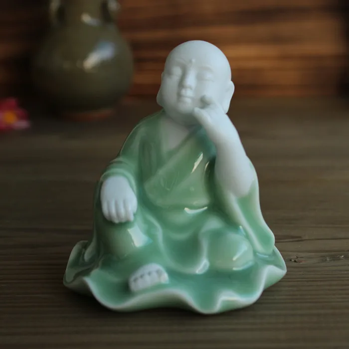 Longquan celadon ceramics Jushi car perfume Buddha figurines tea pet ornaments decorative crafts | Дом и сад