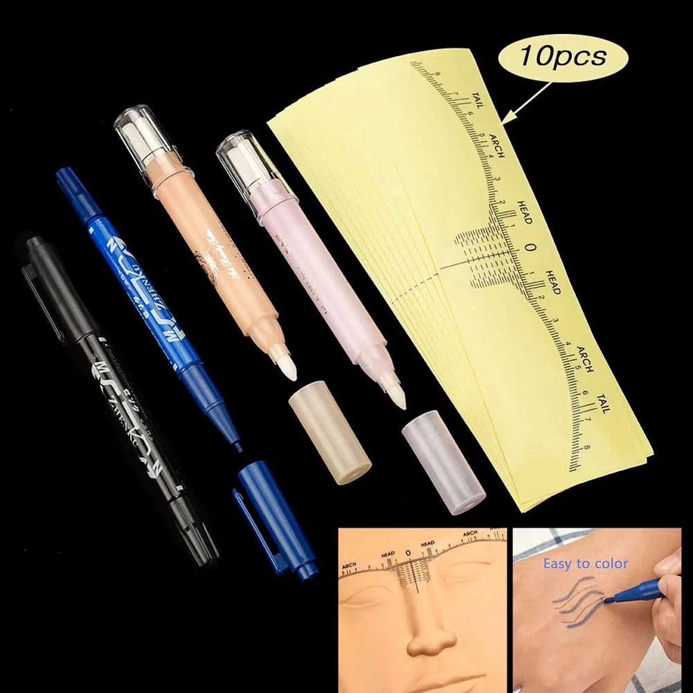 Eyebrow Tattoo Tool Kit Marker Pens with 10Pcs Disposable Measure Ruler Permanent Makeup Set SSwell
Eyebrow Tattoo Tool Kit Marker Pens with 10Pcs Disposable Measure Ruler Permanent Makeup Set SSwell