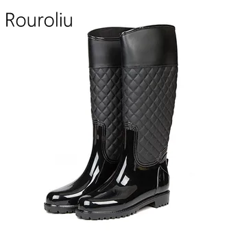 Rouroliu Women Fashion Patchwork Rain Boots Knee-high Non-slip Female Rainboots Waterproof Water Shoes Woman Wellies ZJ58
Rouroliu Women Fashion Patchwork Rain Boots Knee-high Non-slip Female Rainboots Waterproof Water Shoes Woman Wellies ZJ58