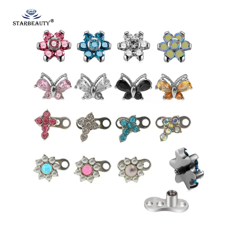 1pc Elegant Flower Butterfly Micro Dermal Piercings Dermal Anchor Top Piercings Skin Diver CZ Crystal Top Piercing Body Jewelry
1pc Elegant Flower Butterfly Micro Dermal Piercings Dermal Anchor Top Piercings Skin Diver CZ Crystal Top Piercing Body Jewelry