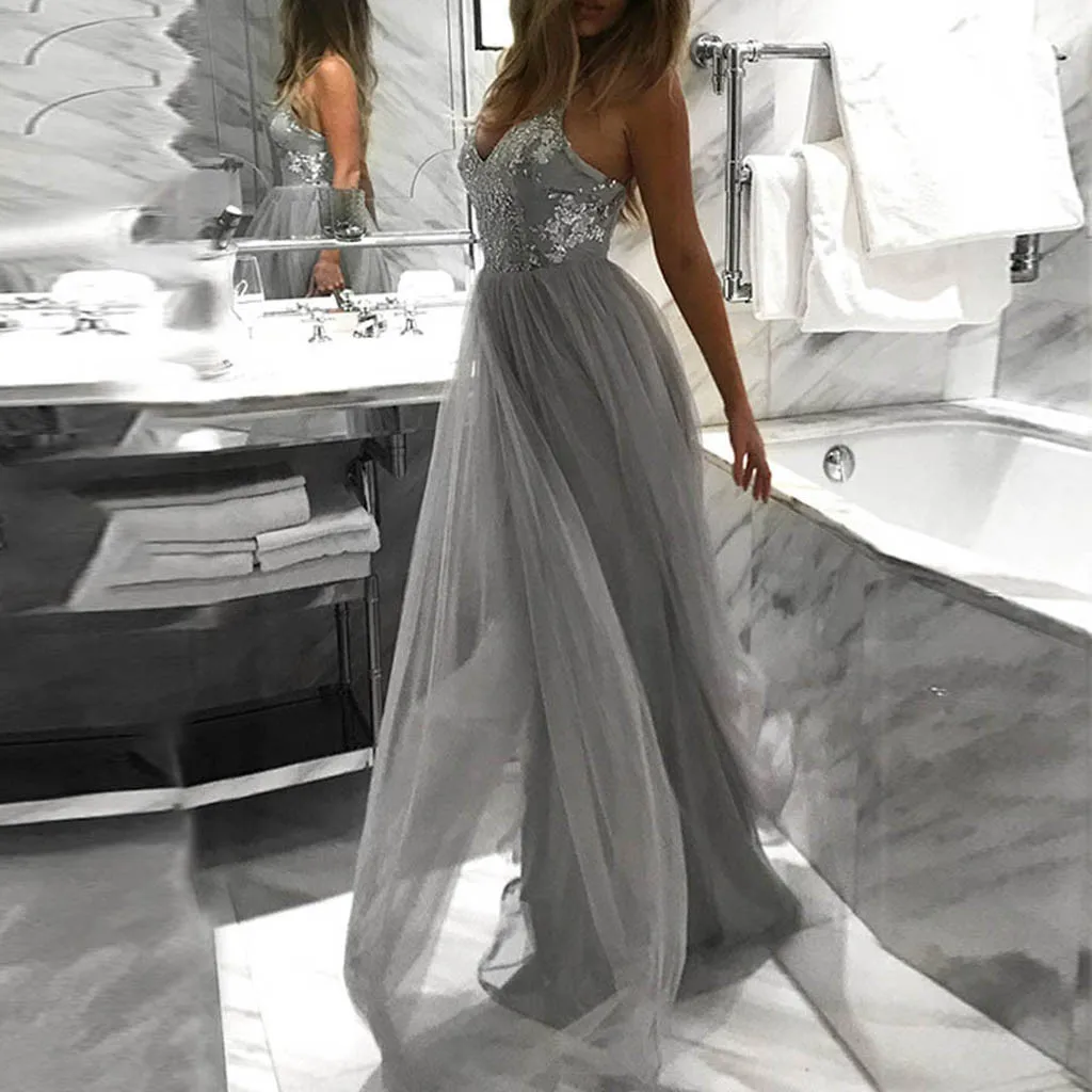 Summer Dress 2019 Sexy Formal Dress Women Elegant V Neck Sequin Spaghetti Strap Korean Maxi Dress Dames Jurken
Summer Dress 2019 Sexy Formal Dress Women Elegant V Neck Sequin Spaghetti Strap Korean Maxi Dress Dames Jurken