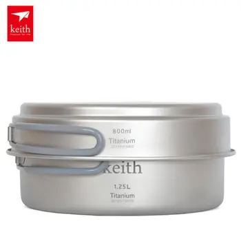 Keith KP6017(Ti6017) Camping Picnic Titanium Cooking Pot Pan Bowl w/Handle Cookware Set 0.8L+1.25L Free Shipping
Keith KP6017(Ti6017) Camping Picnic Titanium Cooking Pot Pan Bowl w/Handle Cookware Set 0.8L+1.25L Free Shipping