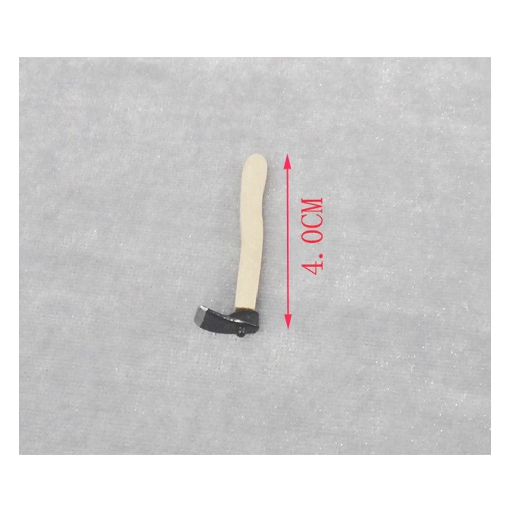 3pcs Wooden Metal Hatchet Axe Set for 1:12 Dollhouse Miniature Fairy Garden Tools