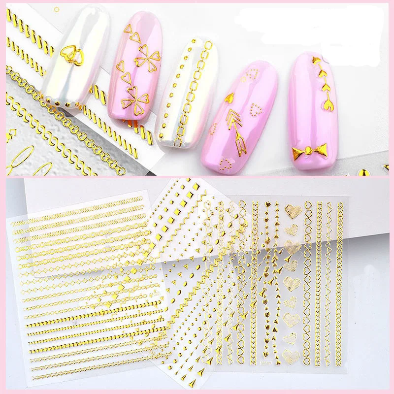 Newest 1 Sheet 3D Decals Nail Art Sticker 12 type gold color metal mix shape on Nails of Dandelions Stickers Manicure Z059
Newest 1 Sheet 3D Decals Nail Art Sticker 12 type gold color metal mix shape on Nails of Dandelions Stickers Manicure Z059