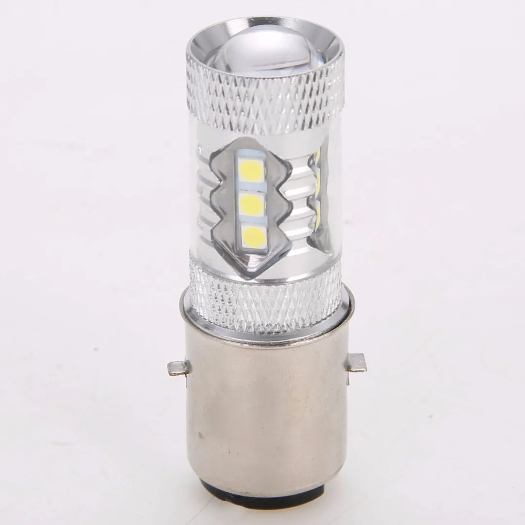 Mayitr 1pc BA20D H6 80W White LED Light 12V Motorcycle Headlight Fog DRL Bulb Super Bright Lamp For Moped Scooter 6000-6500K