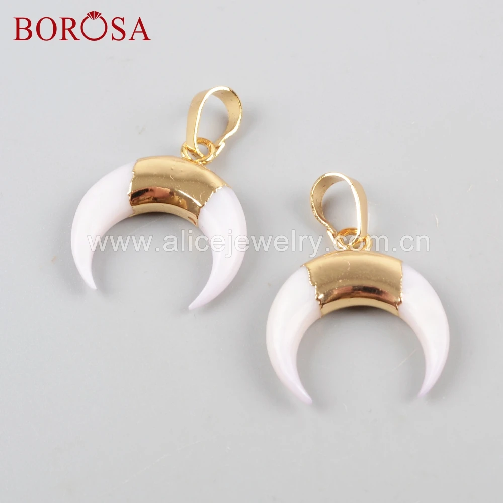 BOROSA 10pcs hot Gold Color 20mm Natural Shell Horn Pendant Beads 24k gold white pearl shell crescent Jewelry for Necklace G1669
BOROSA 10pcs hot Gold Color 20mm Natural Shell Horn Pendant Beads 24k gold white pearl shell crescent Jewelry for Necklace G1669