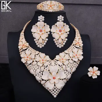 GODKI Super Luxury Flower Gold Jewelry Sets For Women Wedding Cubic Zirconia Necklace Earring Sets Dubai Bridal Jewelry Set 2018 
GODKI Super Luxury Flower Gold Jewelry Sets For Women Wedding Cubic Zirconia Necklace Earring Sets Dubai Bridal Jewelry Set 2018