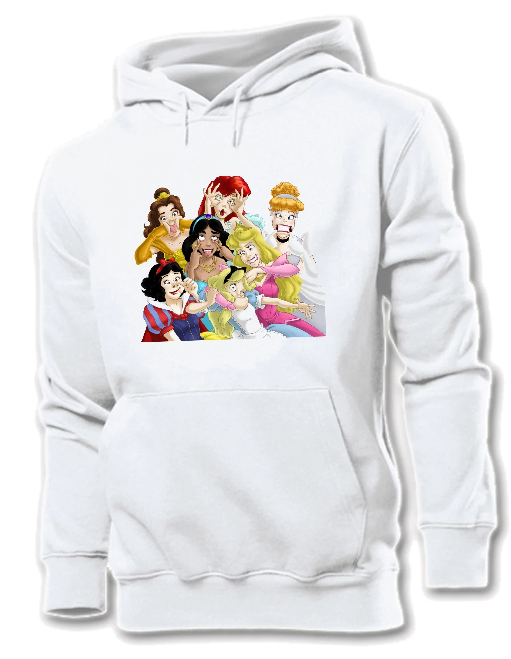 Image Funny Snow White Cinderella Aurora Ariel Belle Jasmine Rapunzel Alice Princess Graphic Womens Girls Hoodie Sweatshirt Tops