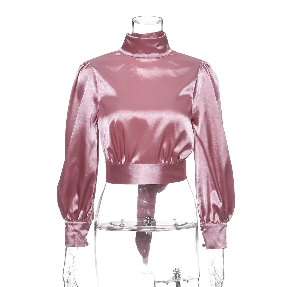 womens blouses and tops plus size pink satin shirt 2019 spring autumn long sleeve open back blouses turtleneck crop tops T8305
womens blouses and tops plus size pink satin shirt 2019 spring autumn long sleeve open back blouses turtleneck crop tops T8305