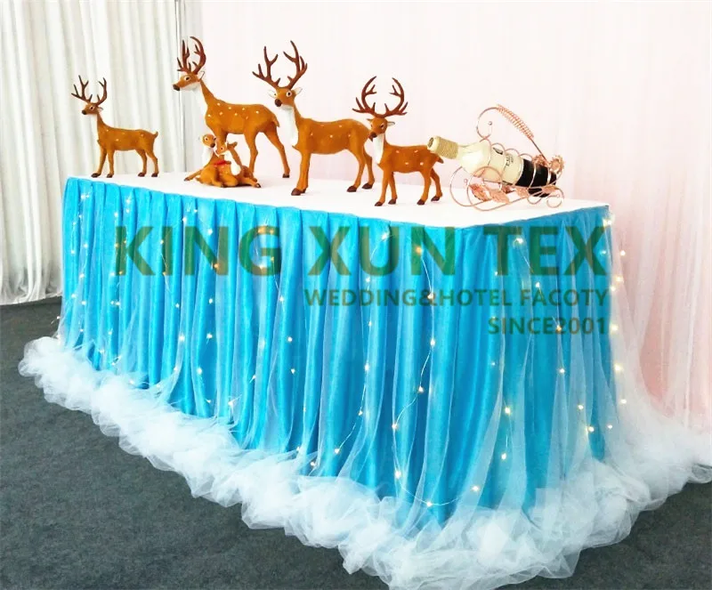 Ice Silk Table Skit With Tutu Valance Include Led Light Wedding Table Cloth Skirting
Ice Silk Table Skit With Tutu Valance Include Led Light Wedding Table Cloth Skirting