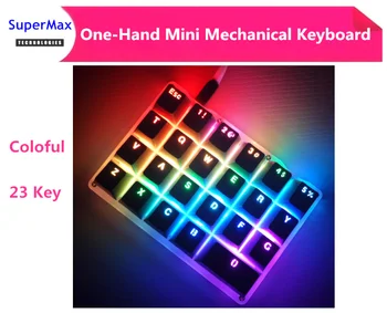 

single hand keyboard setting key mini mechanical game drawing office keyboard 23key RGB colorful backlit LOL DATA Jedi survival