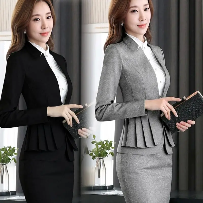 Fashion Women Elegant Ruffle Office Uniform Skirt Suit Autumn Full Sleeve Blazer Jacket+Skirt 2 Pieces Female Work Skirt Suits
Fashion Women Elegant Ruffle Office Uniform Skirt Suit Autumn Full Sleeve Blazer Jacket+Skirt 2 Pieces Female Work Skirt Suits