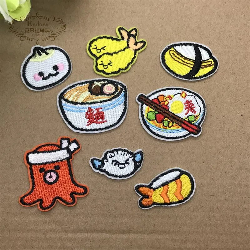 New Arrival 10 pcs noodles dumplings fried eggs Embroidered patches iron on cartoon Motif DIY Applique embroidery accessory
New Arrival 10 pcs noodles dumplings fried eggs Embroidered patches iron on cartoon Motif DIY Applique embroidery accessory